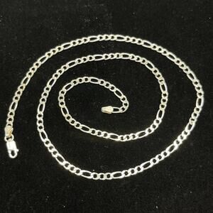 Italian 925 Sterling Silver Solid 3.5mm Figaro Chain Necklace 20" Long Unisex
